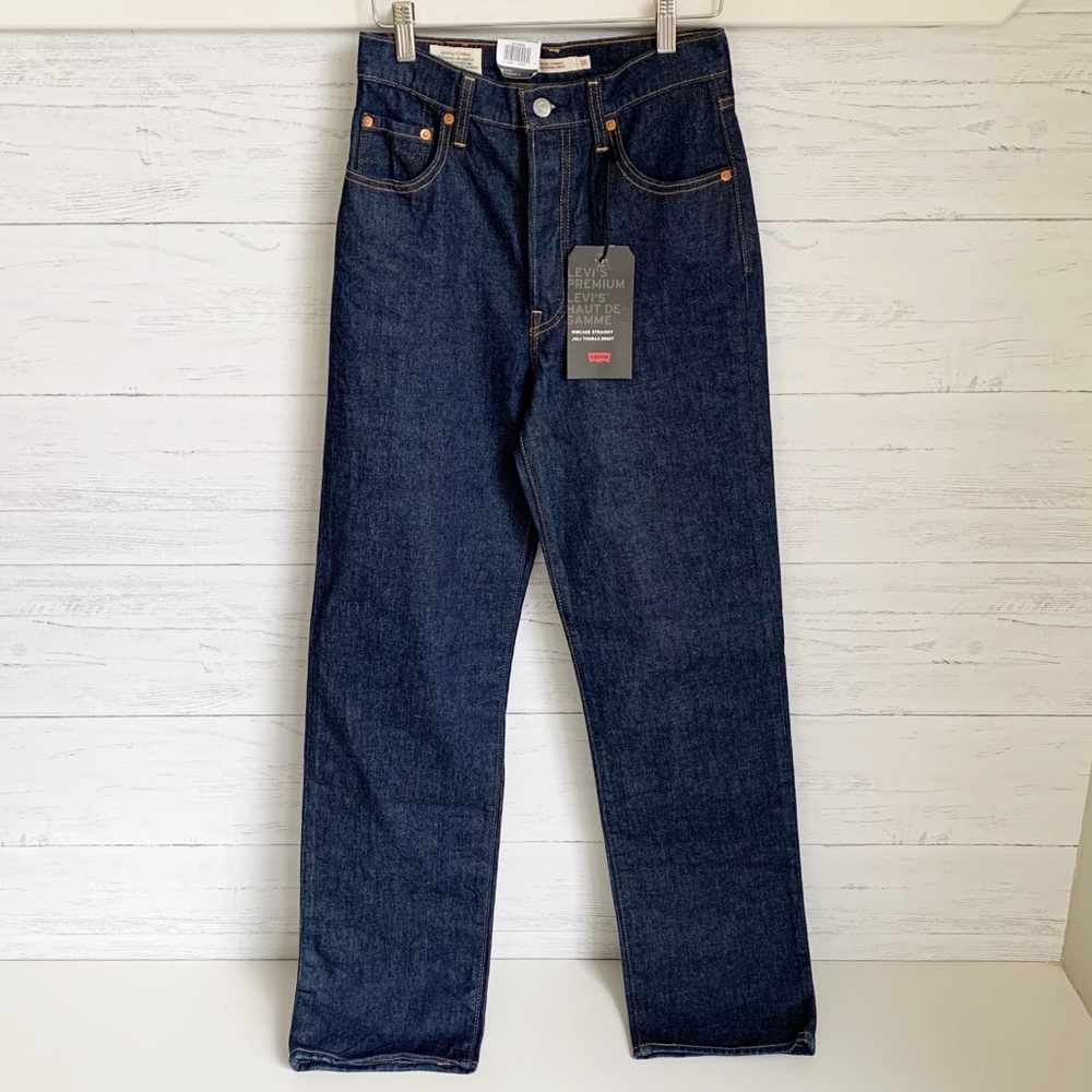 NWT Levi’s Ribcage Straight Dark Wash High Rise - Picture 3 of 10
